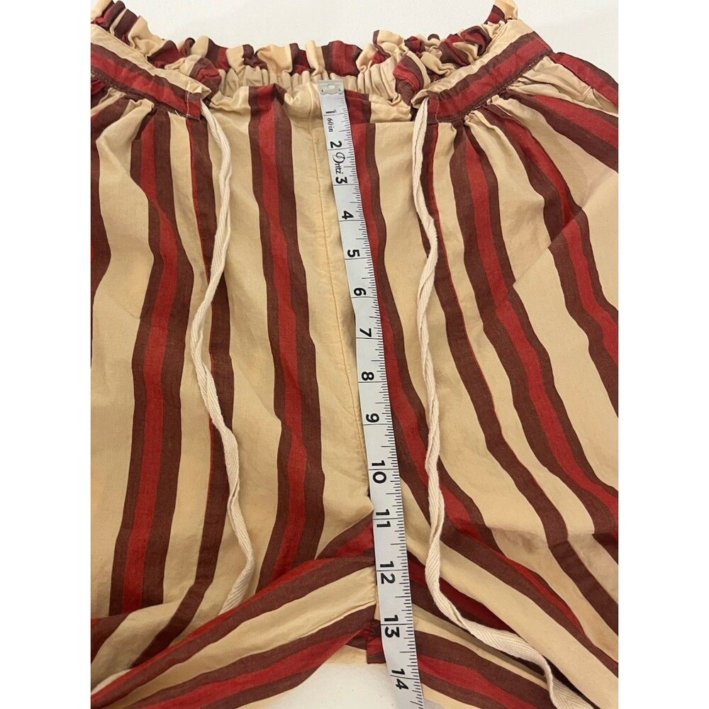 Free People Free est Solara Pants Striped Printed Mid-rise Wide-leg Pockets S - Picture 10 of 13